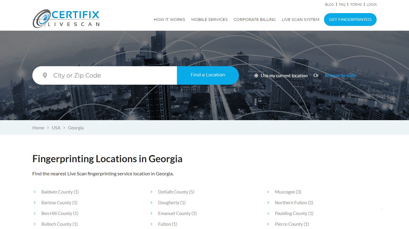 Fingerprinting Locations in Georgia - Certifix Live Scan