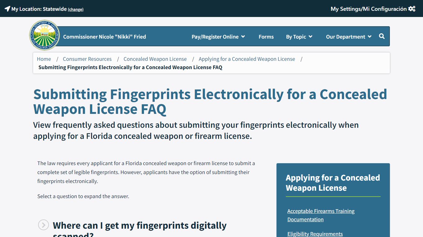 Submitting Fingerprints Electronically for a Concealed Weapon License ...